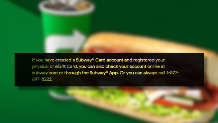 Now, you can check subway balance Online