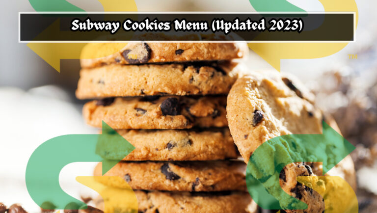 Subway Delicious Cookies Menu