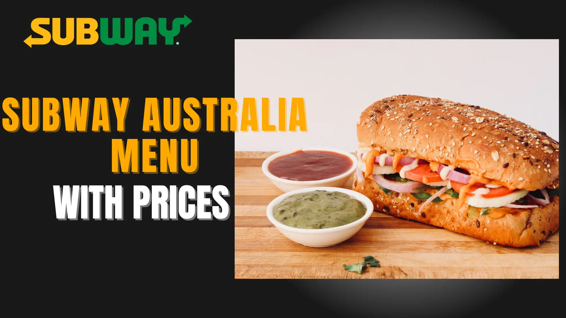 Subway Australia menu with prices